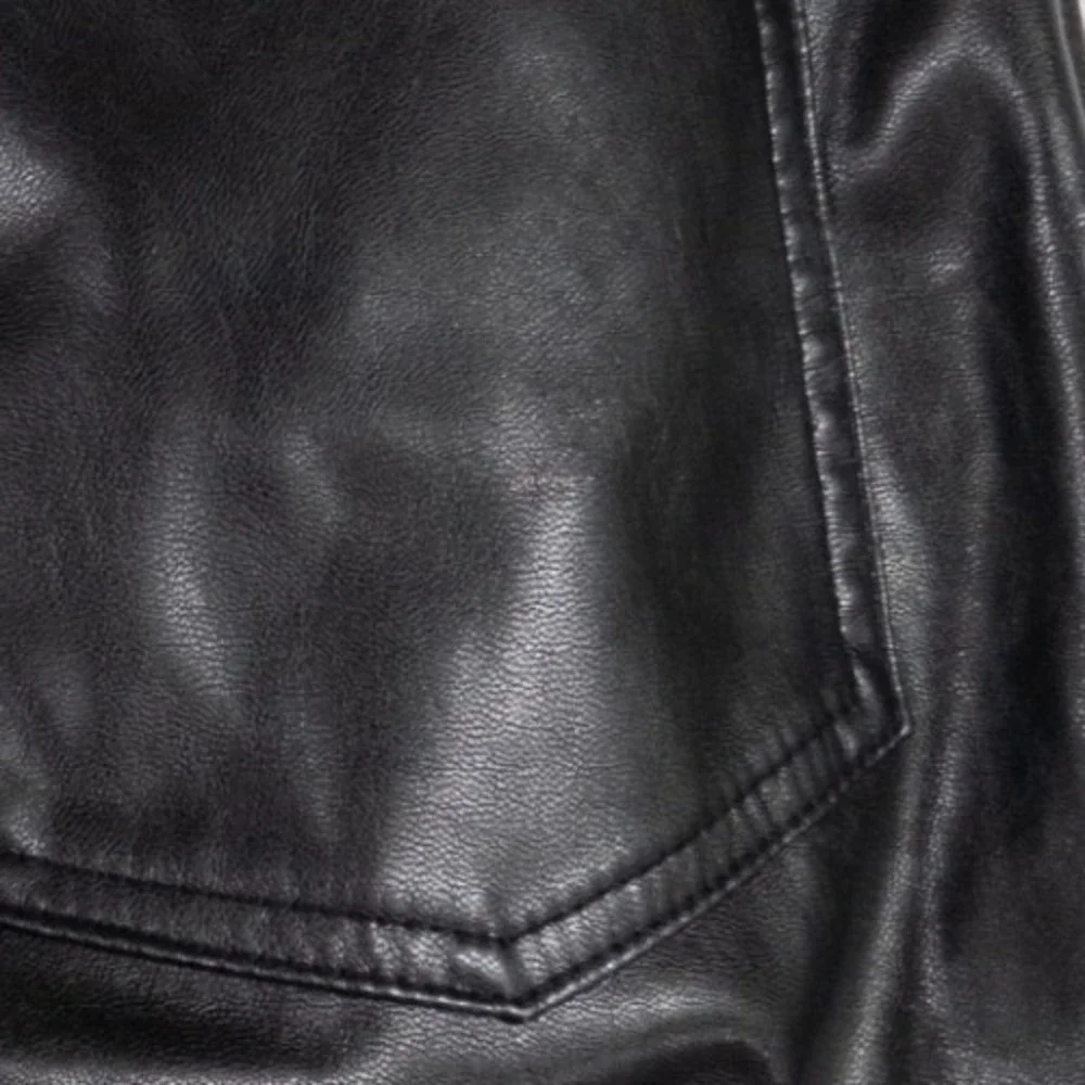 Dollhouse Pants 5/6 Black Faux Leather Straight Leg Y2K Grunge Streetwear Club